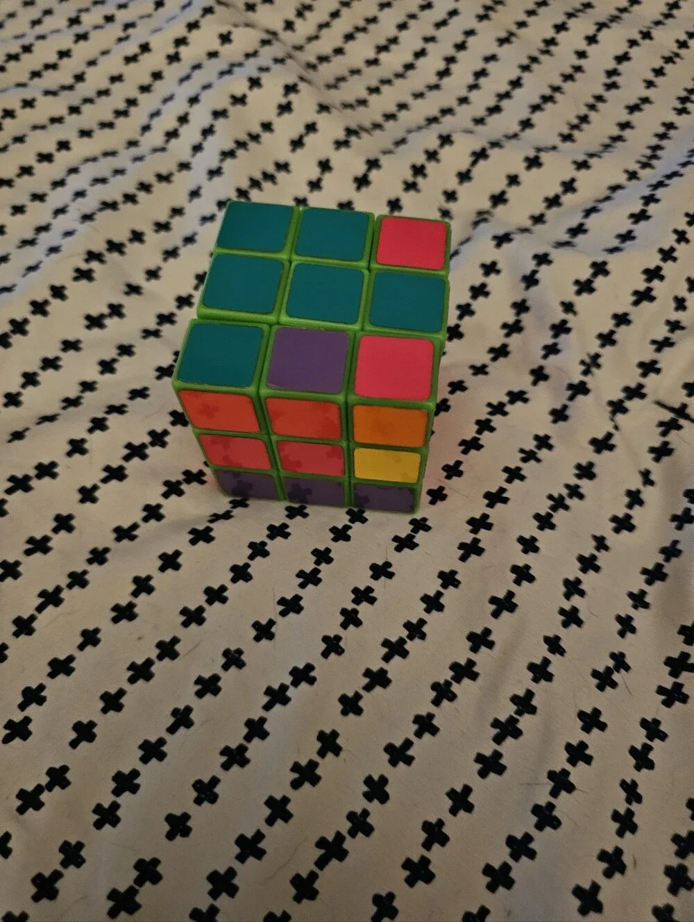 Neon 3x3 Puzzle Rubits Cube - Bright Multicolor Toy